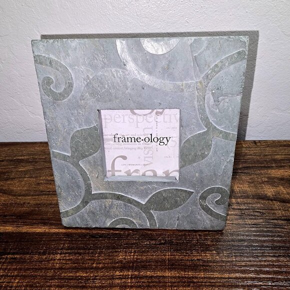 Frame-ology Slate Leaves 2-1/4" x 2-1/4" Picture Frame Decorative Stone Heavy - Picture 2 of 9